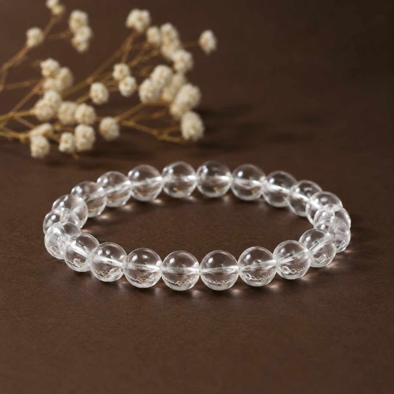 Clear Quartz Bracelet for Energy Cleansing, Clarity & Positive Vibes