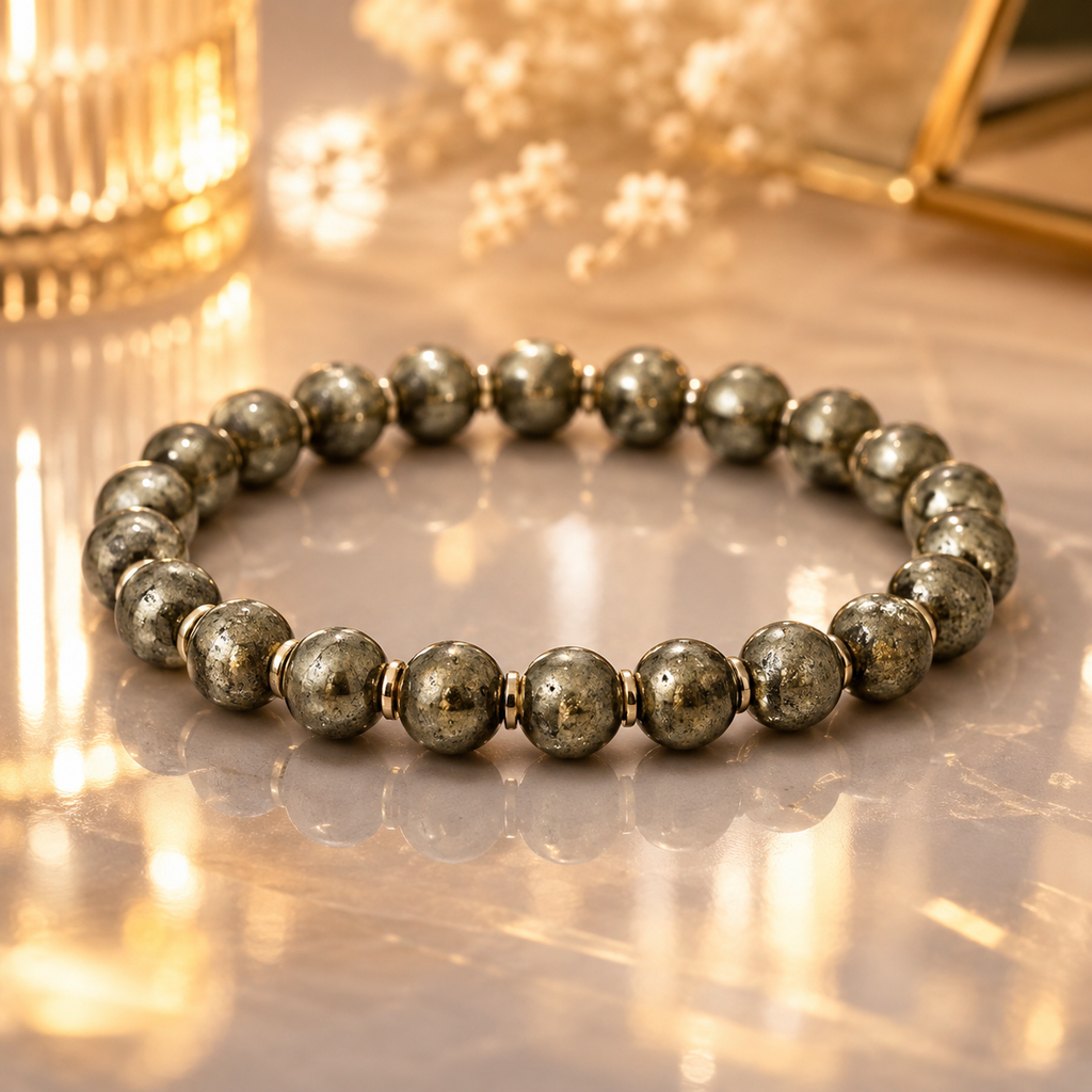 Pyrite Bracelet for Wealth, Protection & Positive Energy