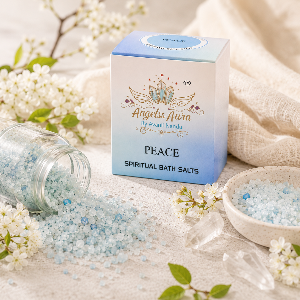 Peace Spiritual Bath Salt for Calm Energy & Aura Cleansing