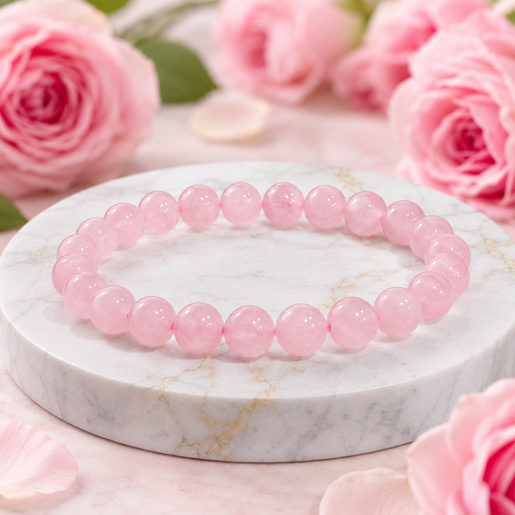 Rose Quartz Bracelet for Love, Self Love & Emotional Healing