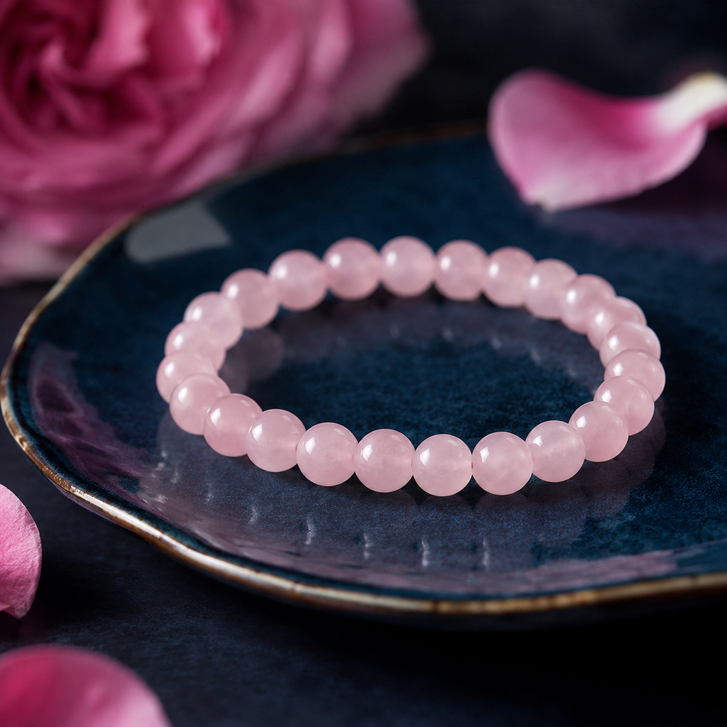 Rose Quartz Bracelet for Love, Self Love & Emotional Healing