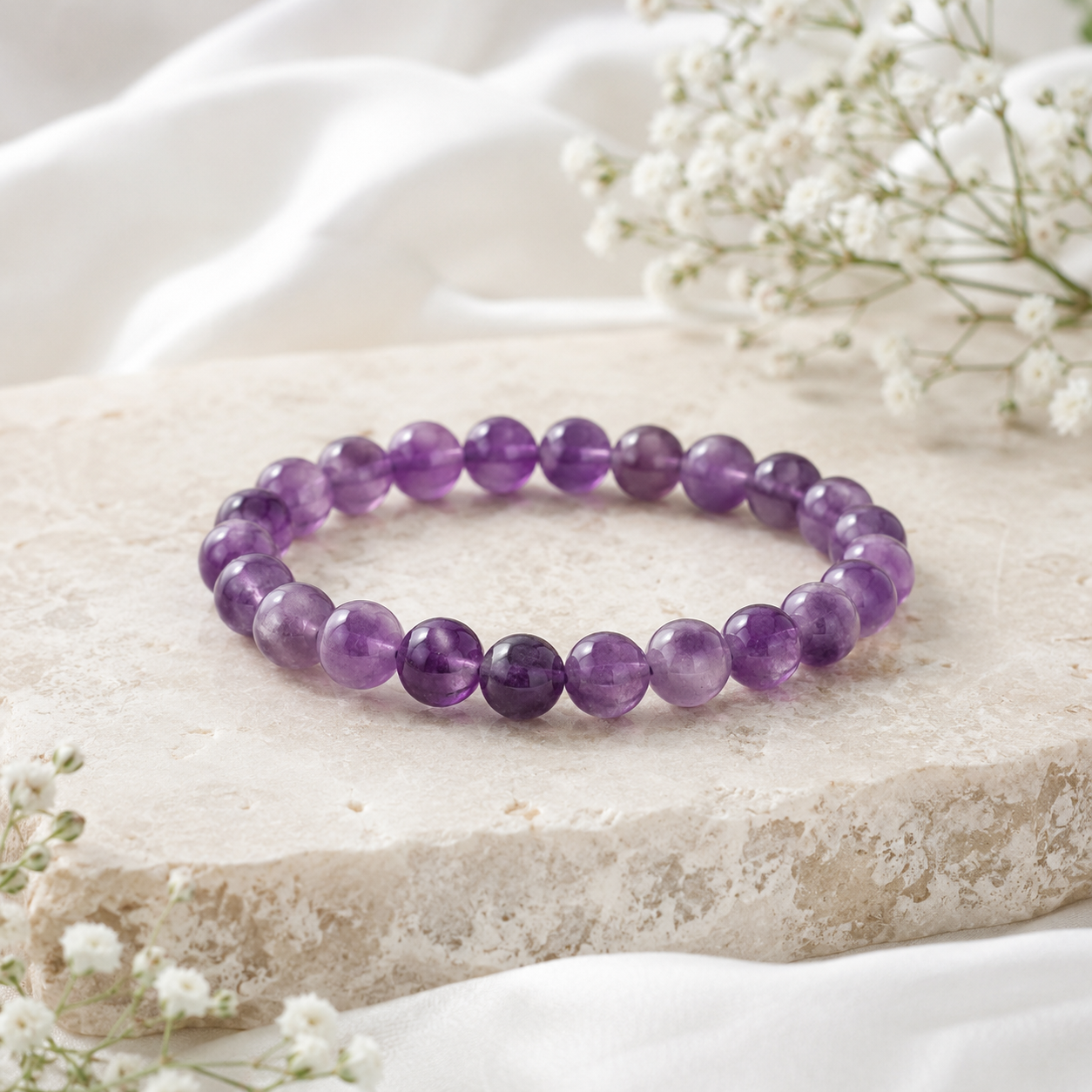 Amethyst Bracelet for Calmness, Protection & Positive Energy