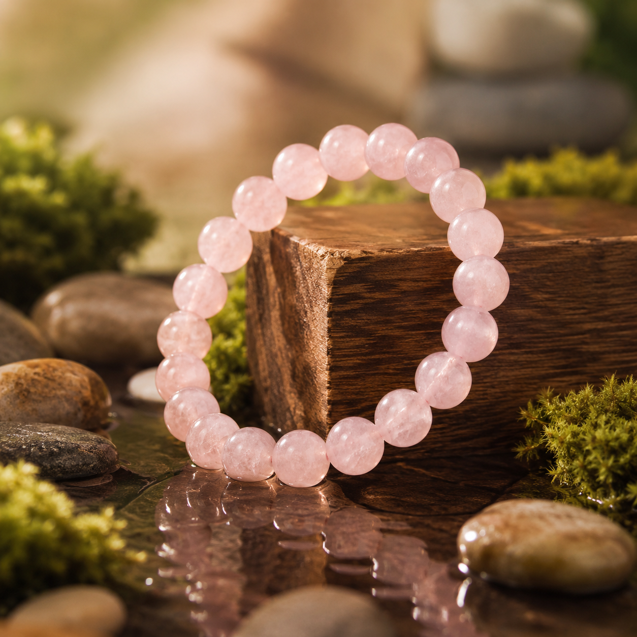 Rose Quartz Bracelet for Love, Self Love & Emotional Healing
